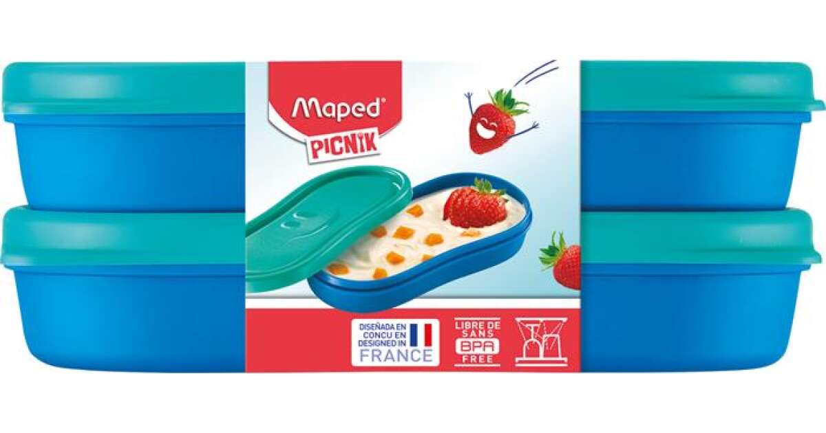Maped Picnik 870903 Konzept Kinder Snack Snack Box (2 pro Pack) Blau