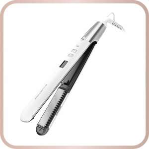 Rowenta Volumizer hair straightener, white, with digital display and built-in brush - Rowenta