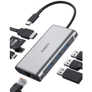 Stacja/replikator Aukey USB-C 8w1 (CB-C91) 133943369 - Stacja dokująca