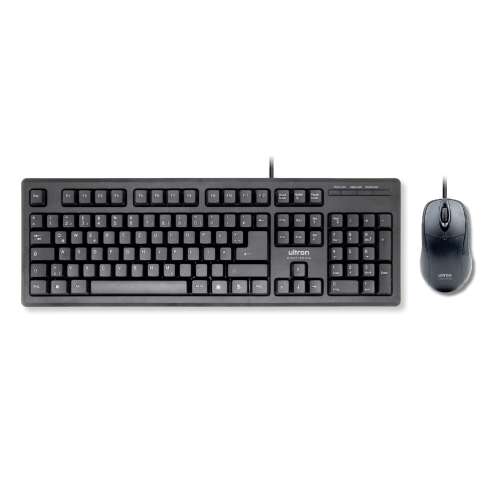 Ultron UMC-200 USB billentyűzet és egér szett, QWERTY kiosztás, fekete 