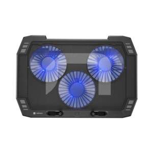 Natec Oriole 17.3 inch laptop cooling pad, black, with three fans and blue LED lights - Natec