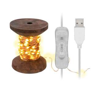 Goobay 60341 Yarn Bobbin LED Lichterkette 10m warmweiß, Kupferdraht, USB-betrieben, 100 LEDs - Goobay