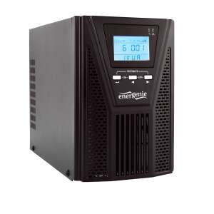 Energenie 1000VA / 900W UPS online, czarny, widok pod kątem - Gembird