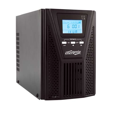Energenie 1000VA / 900W Online UPS, черен, изглед под ъгъл