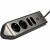Angled view of Brennenstuhl Estilo power strip showing outlets and USB ports