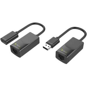 Techly USB-Verlängerung über RJ45 (bis zu 60 m) Sender und Empfänger - KVM Switch