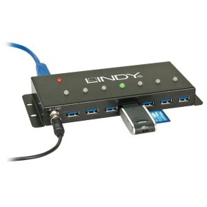 Lindy 43128 hub 5000 Mbit/s Čierna (43128) 141667693 - USB rozdeľovače