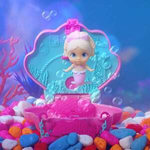 Bloopies Shellies păpușă sirenă în interiorul cutiei în formă de scoică, roz și albastru, jucărie surpriză - Jucarii de baie
