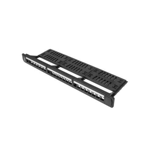 Lanberg PPKS-1124-B 19 Zoll leeres Patchpanel, 24 Ports, schwarz