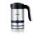 Severin SM 3584 milk frother, stainless steel, black and silver, with handle and lid