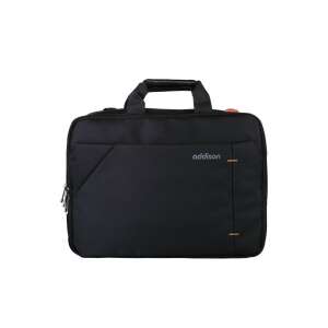 Addison Toploader 14.1" laptop bag, black, front view - Addison
