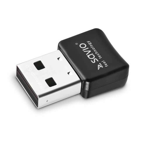 Savio BT-050 Bluetooth 5.0 USB adapter, fekete, kicsi, USB csatlakozó