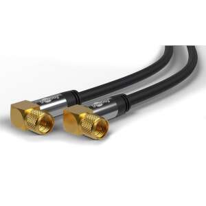 Goobay 70578 3m czarny kabel antenowy satelitarny ze złączami kątowymi - Goobay