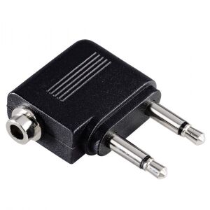 Adapter jack do samolotu Hama, 2x3.5mm wtyk mono na 1x3.5mm gniazdo stereo, widok pod kątem - Karta sieciowa