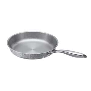 Resto Crater 95001 24cm stainless steel frying pan, angled view - RESTO