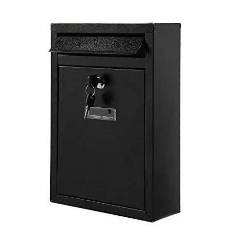 SmileHOME by Pepita black steel mailbox with key