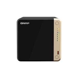 QNAP TS-464-8G NAS, vedere din față, negru și auriu - QNAP Aparate pentru stocarea datelor de rețea
