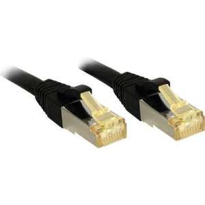 Lindy RJ45 Cat 6a S/FTP Patch kábel, 30cm, Fekete - FTP kábel