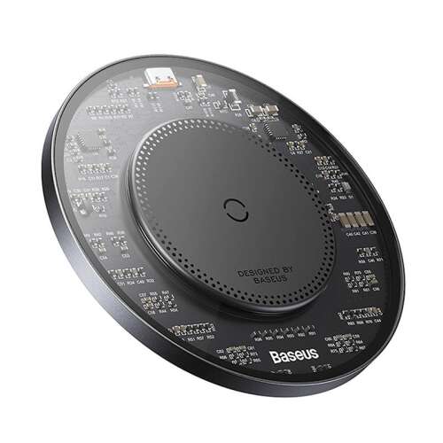 Încărcător wireless Baseus Simple 2, negru, 15W, încărcare rapidă, certificat Qi