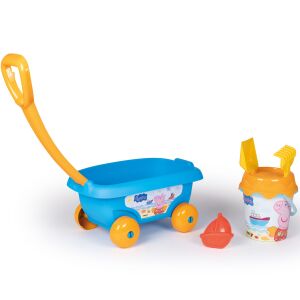 Smoby Peppa Wutz Sandspielzeug Set mit Wagen, Eimer und Zubehör - Strandartikel