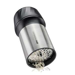 Gefu Parmesan reszelő használat közben, sajt reszelése, rozsdamentes acél sajtreszelő fedéllel - Gefu