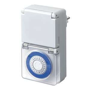 Przełącznik czasowy mechaniczny Brennenstuhl MMZ 44 IP44 24-godzinny z osłoną ochronną - Timer z wyłącznikiem czasowym