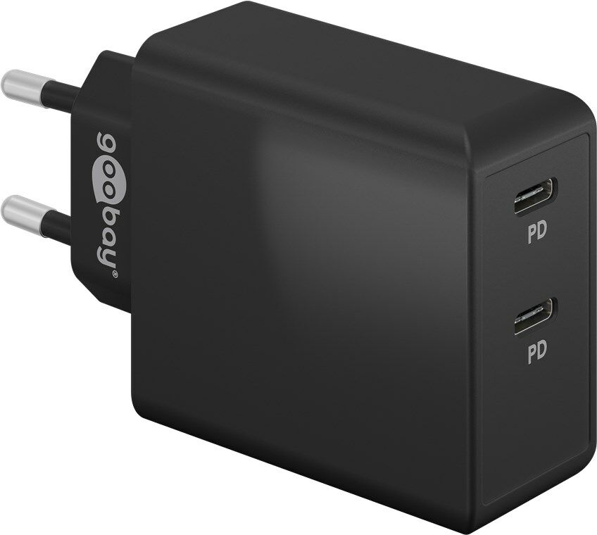 Podwójna szybka ładowarka USB-C™ PD (36 W), czrana, 61757