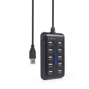 GEMBIRD 10-portowy HUB USB 2.0 czarny 140127027 - Koncentrator USB