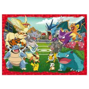 Ravensburger Pokémon Test Sily 1000 dielikov puzzle, zobrazujúci bitku medzi populárnymi postavami Pokémon, ako sú Pikachu, Charizard a Blastoise - Ravensburger Puzzle