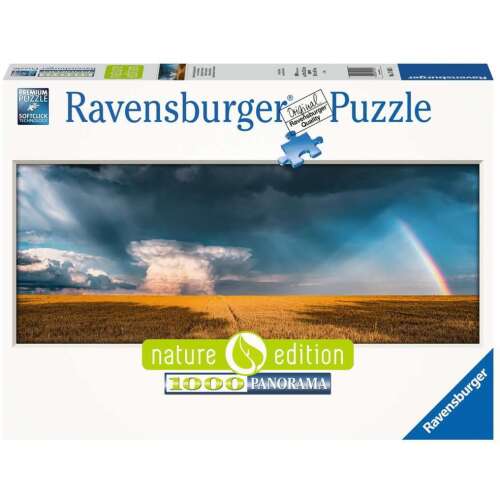 Puzzle Ravensburger 1000 dielikov, Nature Edition, panoráma, dúha, búrkové mraky, pole