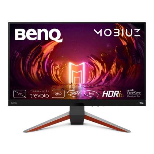 BenQ MOBIUZ EX270QM 27 inch gaming monitor, front view with stand