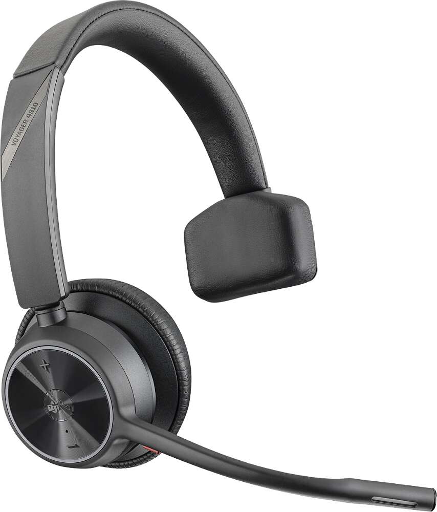 Plantronics poly voyager 4310 uc teams usb-a/wireless headset - fekete