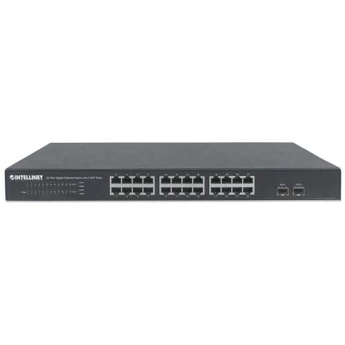 Intellinet 561044 24-Port Gigabit Ethernet Switch mit 2 SFP-Steckplätzen