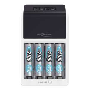 Ładowarka do akumulatorów Ansmann Comfort Plus z 4 bateriami AA - Ansmann