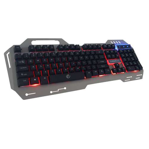 Rebeltec DISCOVERY 2 USB Gaming Billentyűzet vörös háttérvilágítással és kék multimédiás gombokkal - Rebeltec