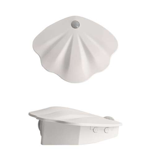 Lampă de noapte cu senzor de mișcare Dollcini, în formă de scoică, albă