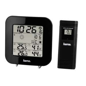 Hama EWS-200 Wetterstation mit Innen- und Außentemperatur- und Luftfeuchtigkeitsanzeige, Uhr und Wettervorhersage - Haushaltszubehör