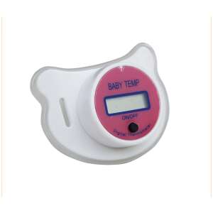 LCD digitális cumis hőmérő, lázmérő fehér-pink színben 83292743 