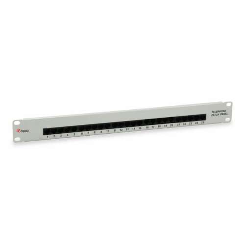 Equip 125296 25 Port Telefonos Patch Panel, 19 hüvelyk, Árnyékolatlan, Cat.3 RJ45