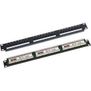A-LANtec PK-U5-1 19" Patch panel - 24 port, fekete, 1U, 24 RJ45 port, árnyékolatlan, strukturált kábelezési rendszerekhez - Alantec