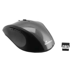 MediaRange MROS207 vezeték nélküli egér, fekete, szénszálas mintával - MediaRange