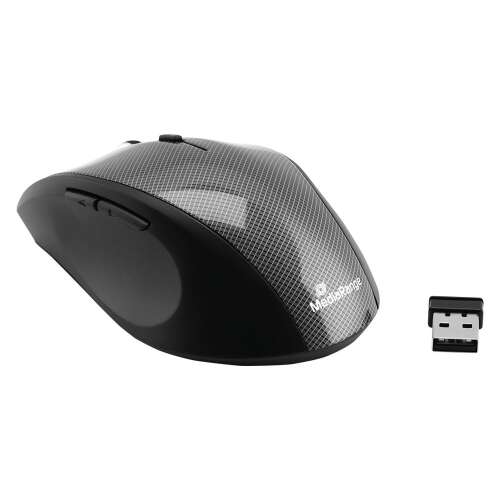 MediaRange MROS207 vezeték nélküli egér, fekete, szénszálas mintával