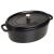 Staub La Cocotte 29cm schwarzer ovaler Bräter aus Gusseisen mit Deckel