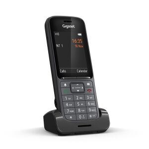 Angled view of Gigaset SL800H PRO DECT desk phone on white background - Office technology