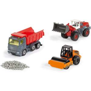 Siku Road Construction Set with dump truck, wheel loader, and road roller - Work machine for children