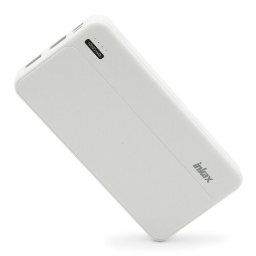 Inkax PB-01A 10000mAh Fehér Power Bank ferde nézet
