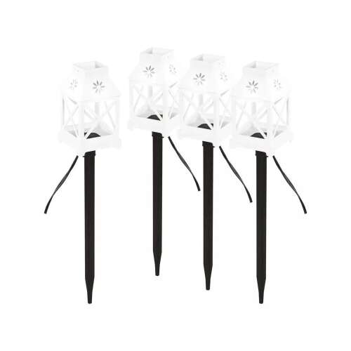 4 db fehér Emos DCLC01 LED lámpa készlet fekete karókkal