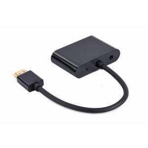 Gembird A-HDMIM-HDMIFVGAF Adapter HDMI do HDMI/VGA/Micro USB/Jack 3.5, czarny - Gembird