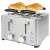 ProfiCook PC-TA 1252 4-slice stainless steel toaster with extra wide slots for bagels and bread, showing toasted bread