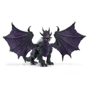 Front view of Schleich Eldrador Shadow Dragon Figure, wings spread - Figure